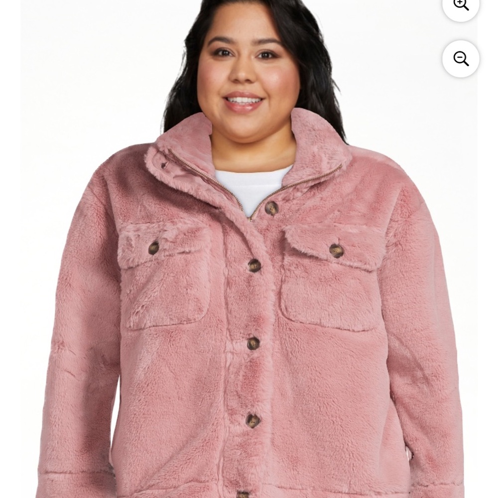 Time and tru fleece mauve jacket- large